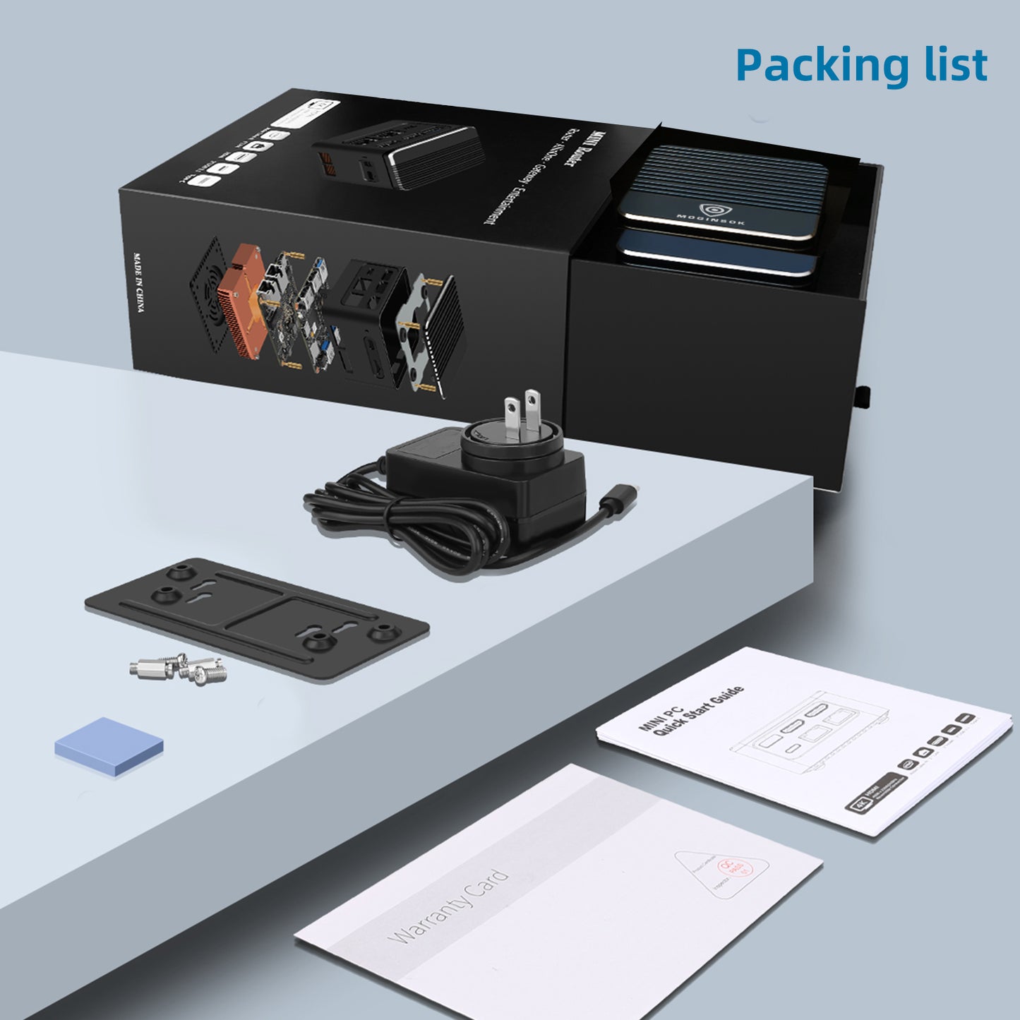 MOGINSOK Ultra Small 2.5GbE Firewall Appliance Mini PC, 4x2.5GbE Intel I226V Nics 12th Gen Intel N100(4C/4T up to 3.4GHz) Portable Firewall Mini Computer Pfsense Router 8/16GB LPDDR5 RAM M.2 PCIE 3.0 NVMe SSD TDP 6W/15W Support AES-NI